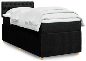 3287348 vidaXL Боксспринг легло с матрак, черно, 90x200 см, плат