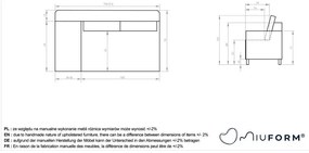 Бежов шезлонг от рипсено кадифе (ляв ъгъл) Chic Charlotte – Miuform