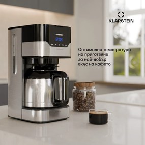 Klarstein Arabica 800W, кафе машина, 1.5 l, EasyTouch Control, сребърно/черна