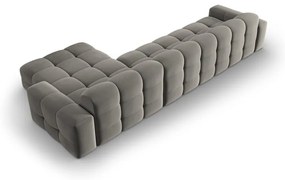 Ъглов диван от сиво кадифе (десен ъгъл) Kendal - Micadoni Home