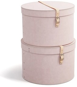 Декоративни светлорозови картонени кутии за съхранение в комплект от 2 бр. с капаци ø 37,5x25 cm Rut Restore Paper Laminate – Bigso