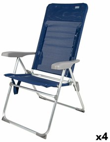 Плажен стол Aktive Slim Сгъваем Морско син 47 x 107 x 66 cm (4 броя)