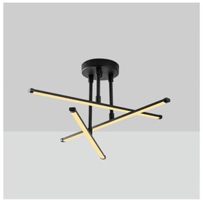 Черно LED осветително тяло за таван 26x51 cm Ledflower – Opviq lights