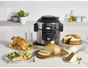 Мултикукър Ninja 12в1 OL650EU, 1460W, 7.5 л, SmartLid, Незалепващо покритие, Многофункционален, Инокс/черен
