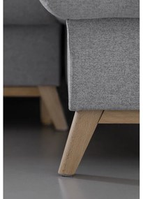 Светлосив разтегателен/с място за съхранение ъглов диван (десен ъгъл) Scandic Lagom – Miuform