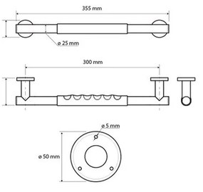 Стенен парапет за баня от неръждаема стомана 35,5 cm – Sapho