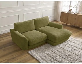 Шенилов ъглов диван в цвят каки (десен ъгъл) Leonore – Bobochic Paris