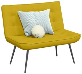 4012343 vidaXL Пейка, жълта, 110x74x84 см, кадифе