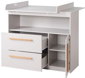 Светлосив детски скрин с маса за преповиване 107x98x75 cm Lea – Roba