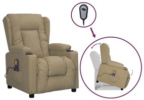 3093452 vidaXL Изправящ масажен стол, капучино, изкуствена кожа