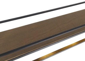 Индустриален висящ аплик черен с дървена поставка 4-светлина - Cage Rack