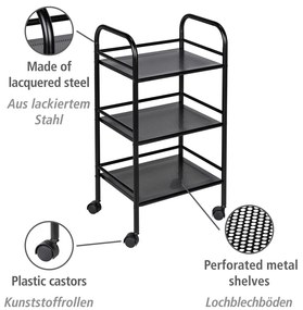 Черен метален подвижен стелаж 41x75 cm – Wenko