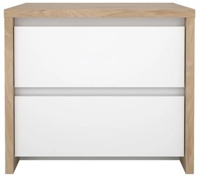Нощно шкафче в бял и естествен цвят Next – Tvilum