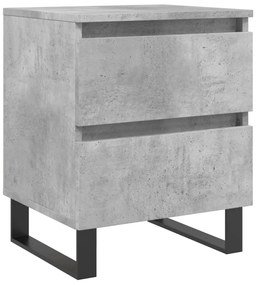 826900 vidaXL Нощно шкафче бетонно сиво 40x35x50 см инженерно дърво