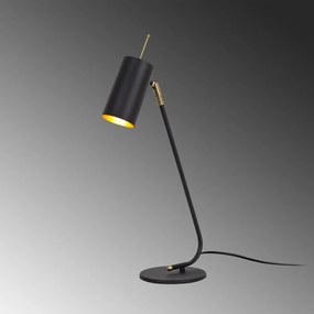 Настолна лампа с метален абажур в черно и златисто (височина 55 cm) Sivani – Opviq lights