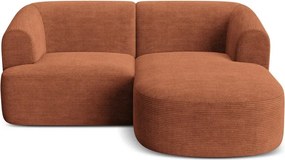 Теракотен ъглов диван от рипсено кадифе (десен ъгъл) Campi – Cosmopolitan Design