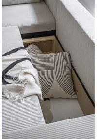 Бял разтегателен ъглов диван от рипсено кадифе (променлив) Brave Dave – Miuform