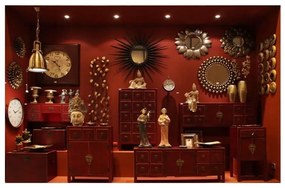 Червен нисък скрин 130x50,5 cm Oriente – Ixia