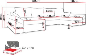 Ъглов диван Dante U-Mple