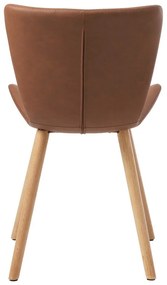 Кафяви метални трапезни столове в комплект от 2 бр. Teslin – Unique Furniture