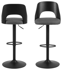 Антрацитни въртящи се бар столове в комплект от 2 броя 113 см Lucy - Actona