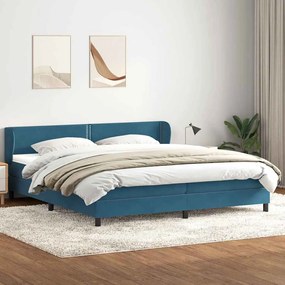 3317455 vidaXL Box Spring легло с матраци Тъмно синьо 180x210 cm кадифе