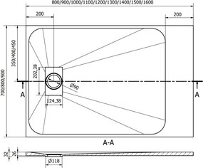 Mexen Hugo правоъгълно душ корито SMC 100 x 90 см, черно - 42709010