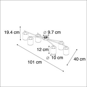 Модерна таванна лампа черна 6-лампи - Lofty