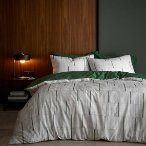 Сиво-зелено памучно спално бельо за единично легло 135x200 cm Camden - Content by Terence Conran