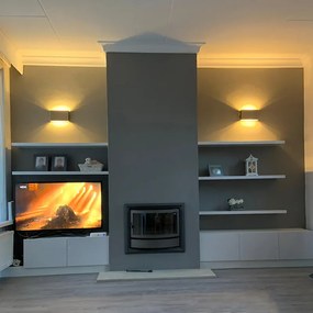 Модерна стенна лампа стомана 2 светлини - Otan