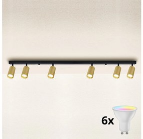 Brilagi - LED димируемо точково осветително тяло SELE GOLDEN 6xGU10/6,5W/230V черно/златно