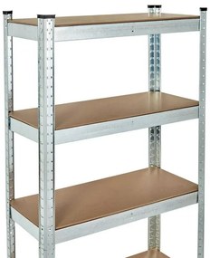 Стабилен метален стелаж за съхранение с 5 рафта 180x90x40 см