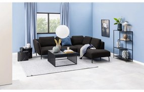 Черна масичка за кафе със стъклен плот 80x80 cm Strington - Actona