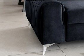 Антрацитен кадифен разтегателен диван 261 cm Laurence – ELTAP