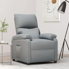 340177 vidaXL Реклайнер стол, светлосив, текстил