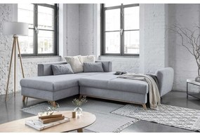 Светлосив ъглов разтегателен диван ляв ъгъл, Scandic Lagom - Miuform
