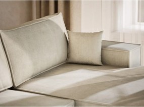 Кремав шенилов сгъваем/с място за съхранение ъглов диван (U форма) Kyoto – Maison de Rêve
