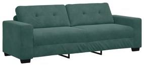 4105136 vidaXL Диван за 3-ма тъмнозелен 180 см от кадифе