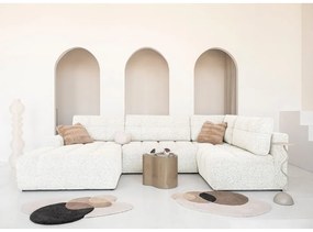 Кремав разтегателен модулен ъглов диван с място за съхранение (десен ъгъл) Lulu – Miuform