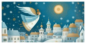 Картина на платно – Коледна природа с ангел