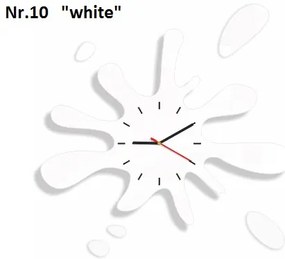 Модерен стенен часовник във формата на пръски Бял