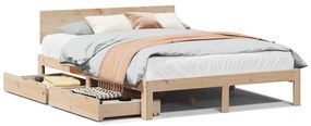 3301974 vidaXL Рамка за легло, с чекмеджета, без матрак, 135x190 см