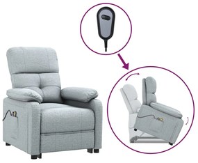 3120370 vidaXL Изправящ масажен стол, светлосив, текстил