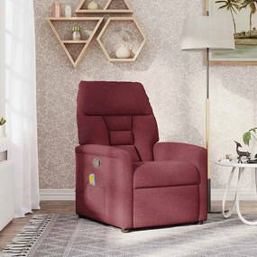 4015555 vidaXL Масажен наклоняем стол, виненочервен, текстил