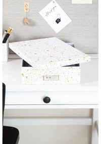 Кутия за съхранение в златно и бяло Oskar - Bigso Box of Sweden