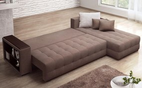 Разтегателен ъглов диван с подлакътник етажерка Мелвин Спринг