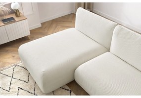 Ъглов диван от бял велур (ляв ъгъл) Lecomte - Bobochic Paris