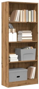 857820 vidaXL Библиотека, дъб артизан, 60x24x143 см, инженерно дърво