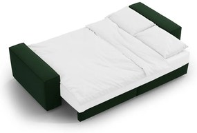 Тъмнозелен кадифен сгъваем/с място за съхранение диван 247 cm Jodie – Micadoni