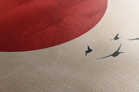 Картина на платно – Japandi магията на червената луна